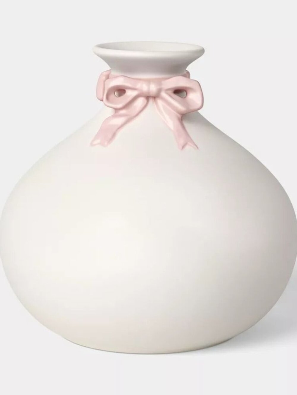 White Vase with Pink‎ Bow White - Room Essentials, Target